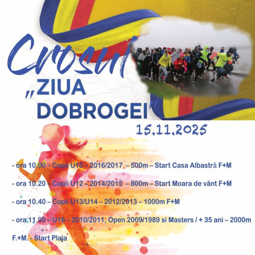 Tulcenii sunt invitați să participe la Crosul „Ziua Dobrogei” în 15 noiembrie