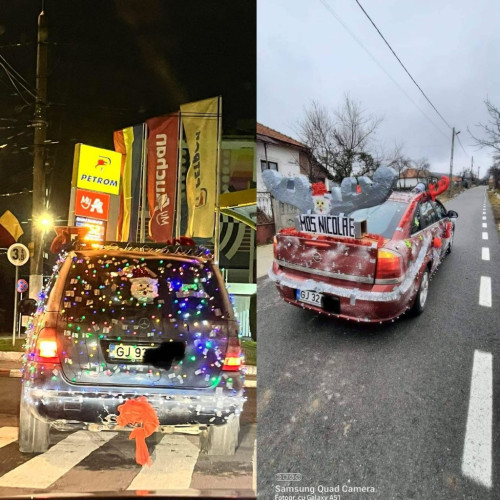 Mașini festive aduc bucurie copiilor din Târgu Jiu și Gorj înainte de Moș Nicolae