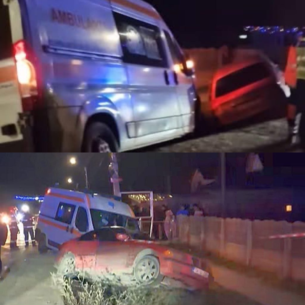 Ambulanță a fost lovită în Teleorman de un șofer care nu a acordat prioritate