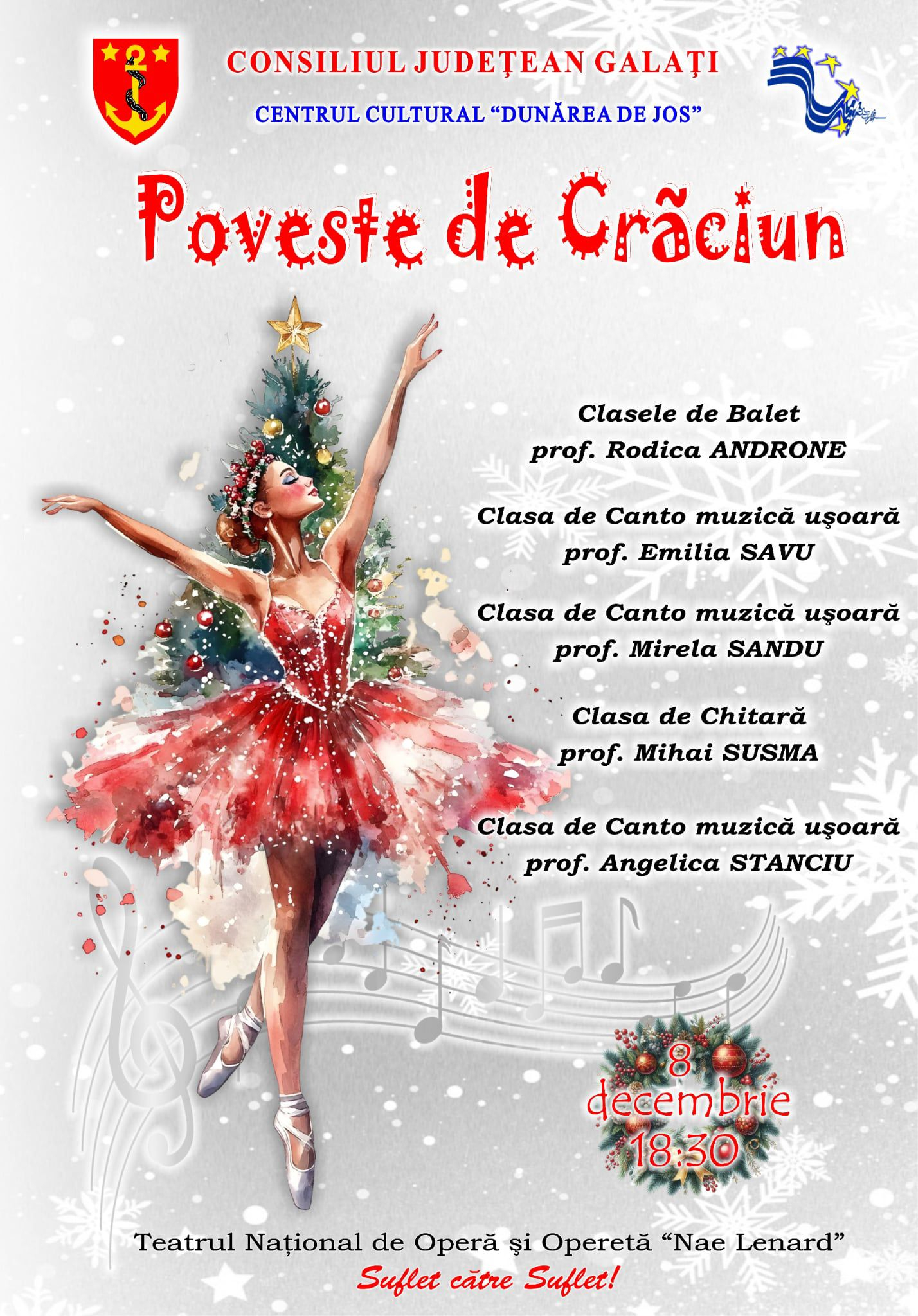 Galațiul celebrează Crăciunul cu un spectacol plin de magie și talent artistic