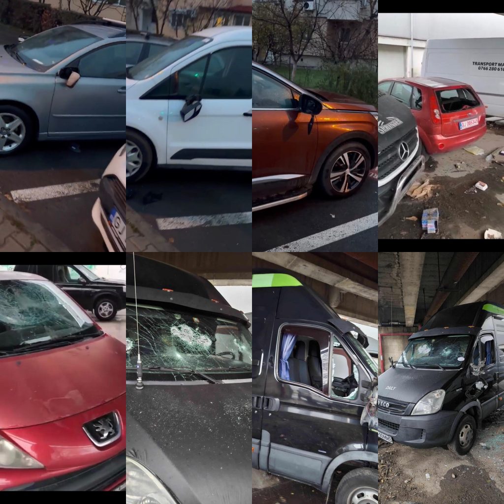 27 de mașini avariate în Târgu Jiu, dosar penal deschis pentru distrugere