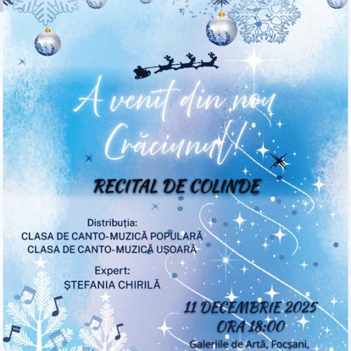 Consiliul Județean Vrancea organizează audiție muzicală de Crăciun la Focșani