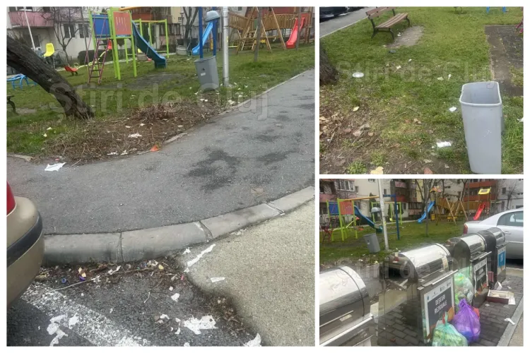 Semnal de alarmă privind mizeria din parcul de pe strada Ion Meșter, Cluj-Napoca