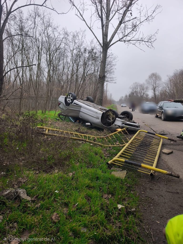 Accident rutier la intrarea în Săveni; două persoane transportate la spital