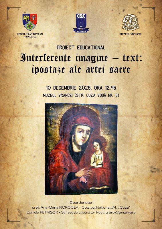 Muzeul Vrancei organizează o activitate despre arta sacră pe 10 decembrie