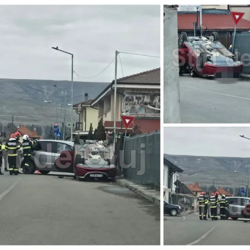 Accident rutier la Florești soldat cu răsturnarea unui autoturism și o victimă transportată la spital