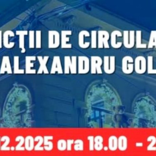 Trafic restricționat pe strada Alexandru Golescu pentru aprinderea luminilor de Crăciun