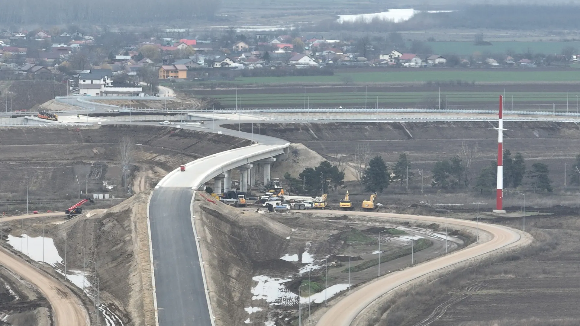 Progresul lucrărilor pe loturile 1 și 2 ale autostrăzii A7 între Focșani și Bacău