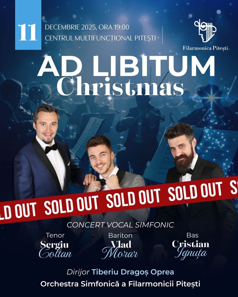 Concert caritabil de Crăciun la Filarmonica Pitești cu grupul Ad Libitum