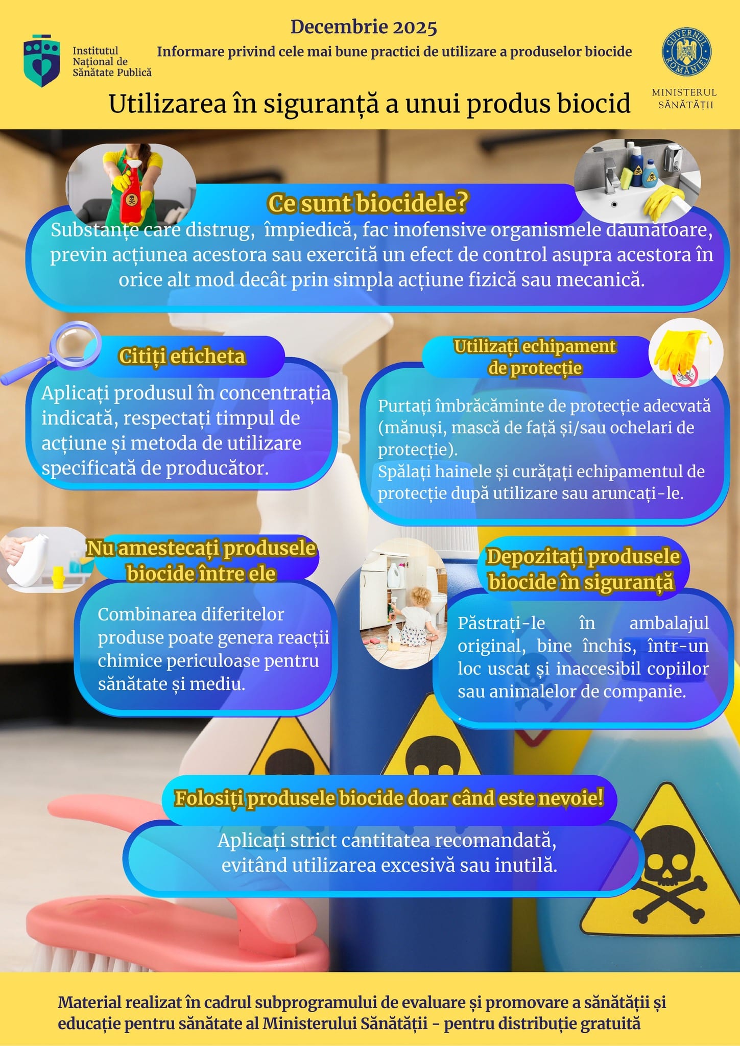 DSP Tulcea promovează utilizarea responsabilă a biocidelor pentru sănătate și mediu