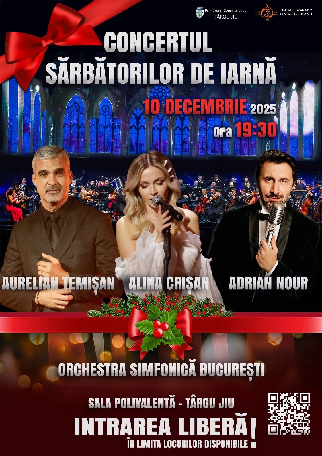 Concert de Crăciun la Târgu Jiul cu Orchestra Simfonică București