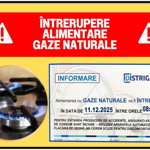 Întrerupere programată a alimentării cu gaze la Titu pe 11 decembrie 2025