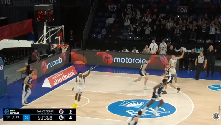 U-Banca Transilvania a pierdut în fața lui Bahcesehir College Istanbul cu 82-72