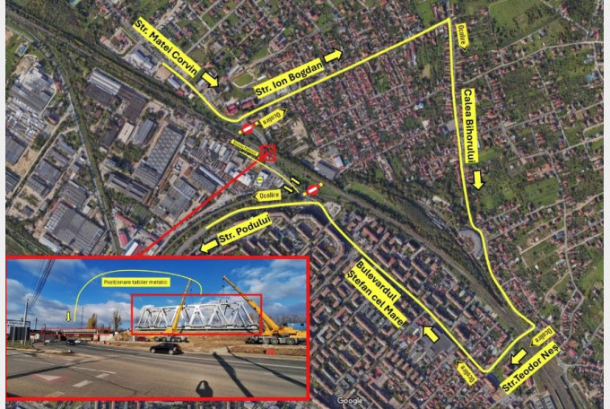 Restricții de circulație în Oradea pentru lucrări la pasajele feroviare și evenimente locale