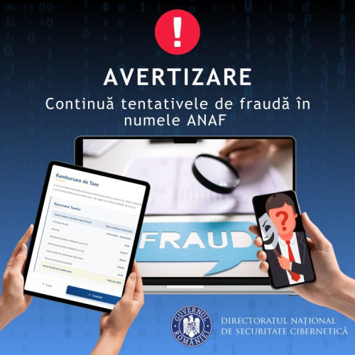 Atacurile de tip impersonare ANAF persistă prin e-mailuri cu mesaje false