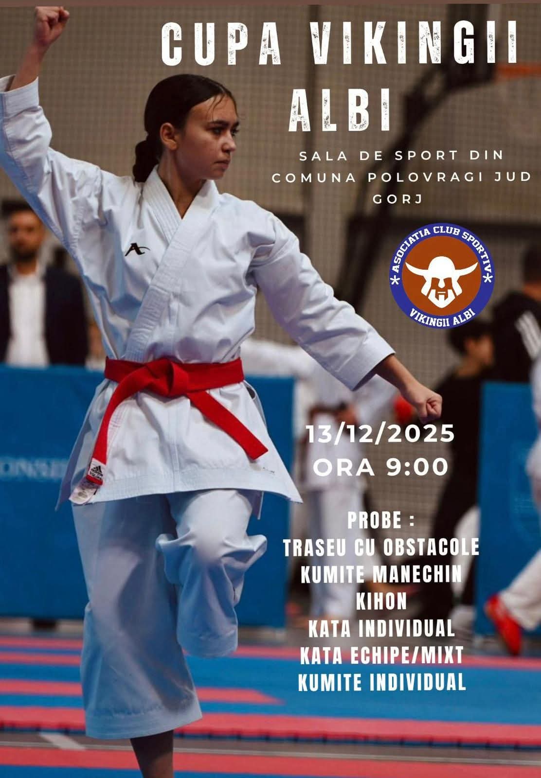 Comuna Polovragi găzduiește Cupa „Vikingii Albi” la karate în decembrie 2025