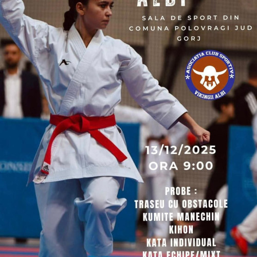 Comuna Polovragi găzduiește Cupa „Vikingii Albi” la karate în decembrie 2025