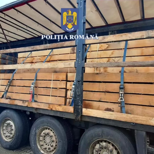 Transport ilegal de material lemnos oprit de polițiști în Piatra-Neamț