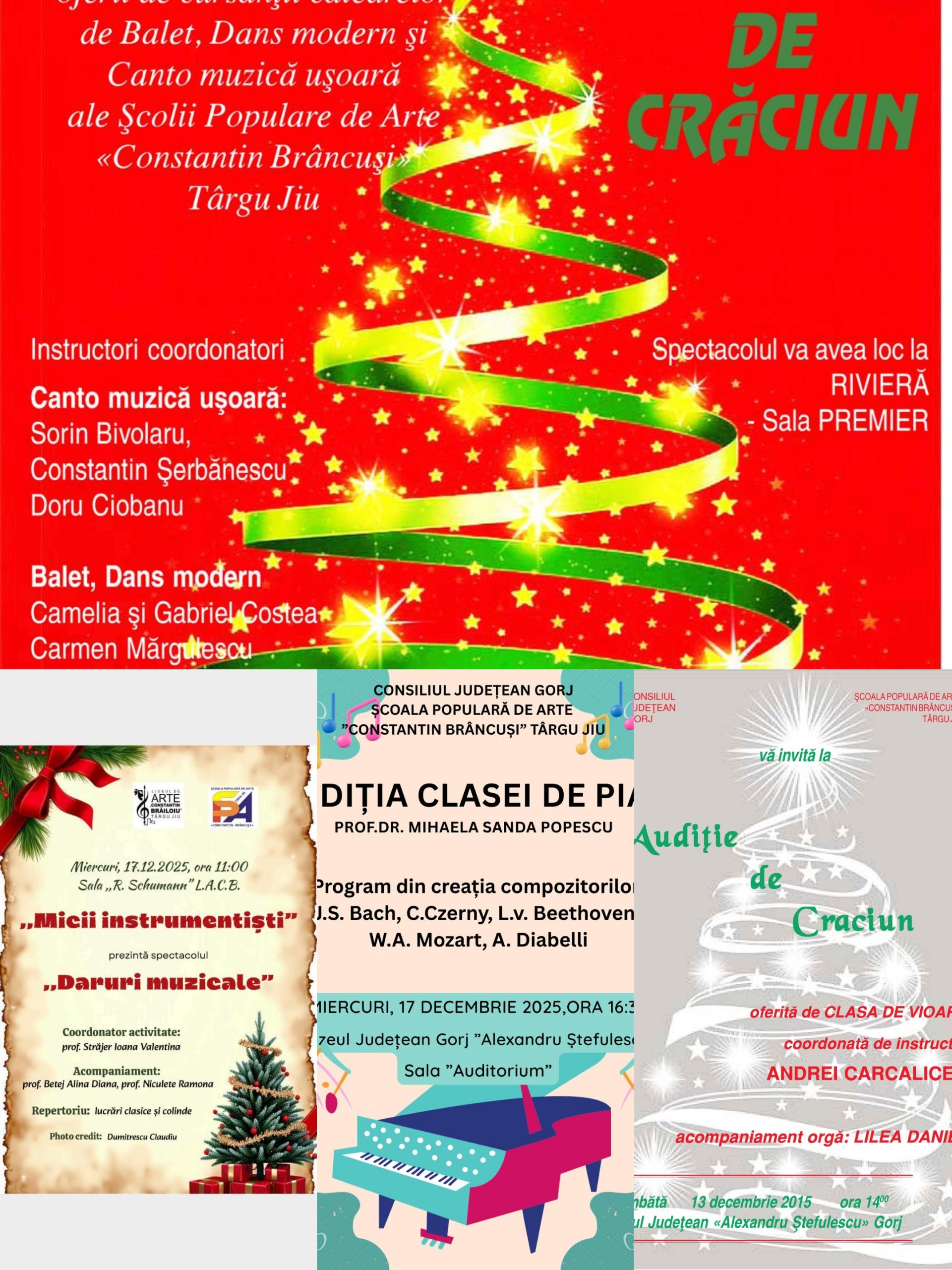 Școala Populară de Arte din Târgu Jiu organizează o serie de evenimente culturale în decembrie