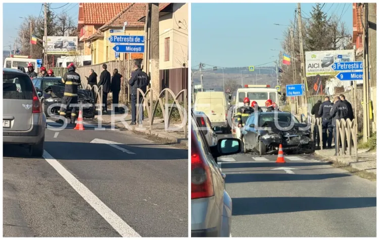 Accident cu două autoturisme în Tureni, bărbat rănit transportat la spital