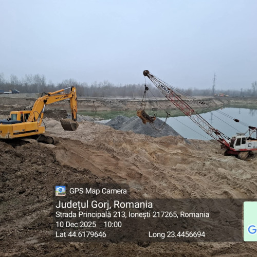 Amendă de 75.000 lei pentru exploatarea ilegală a agregatelor minerale în Gorj