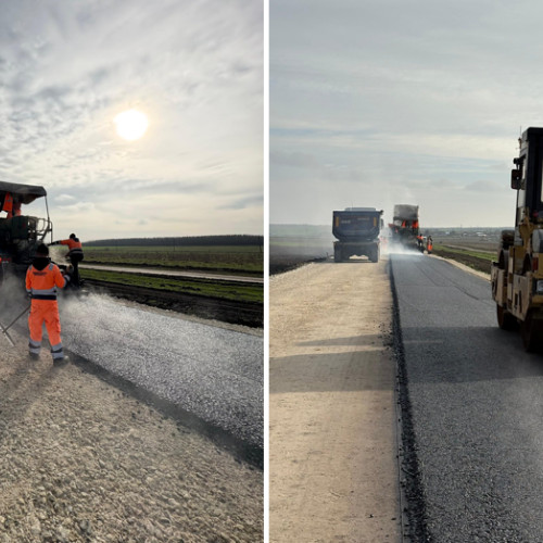 Lucrările pe DJ 392 Pecineaga – Vânători, aproape de final cu așternerea asfaltului