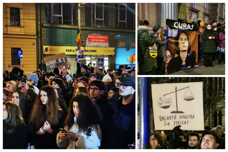 Sute de clujeni protestează pentru o justiție transparentă și susținerea judecătoarei Moroșanu