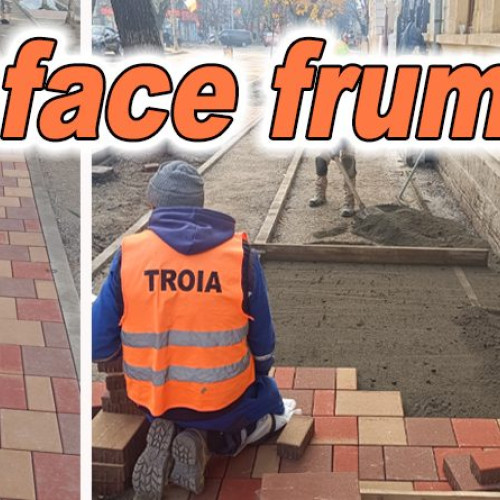 Lucrările de modernizare a Bd. Bălcescu continuă cu refacerea trotuarelor