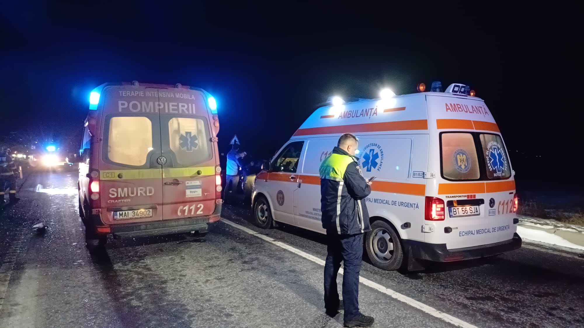 Bărbat grav rănit după un accident pe DN29 C, transferat la spital în Iași