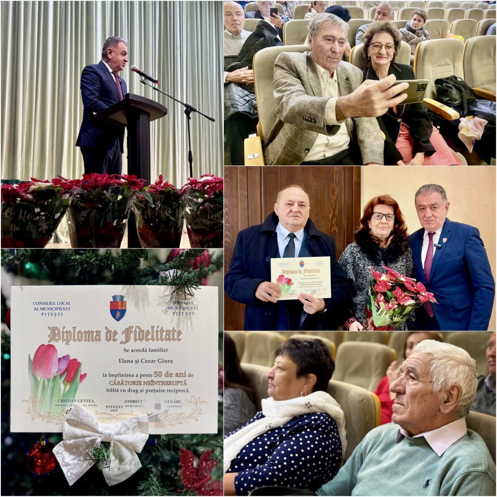 Primăria Pitești a onorat 93 de cupluri cu ani îndelungați de căsnicie