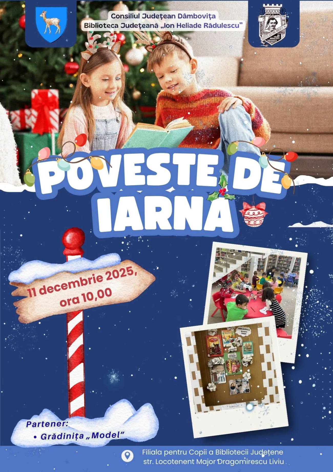 Activitate specială „Poveste de iarnă” la Biblioteca Județeană I. H. Rădulescu pentru copii