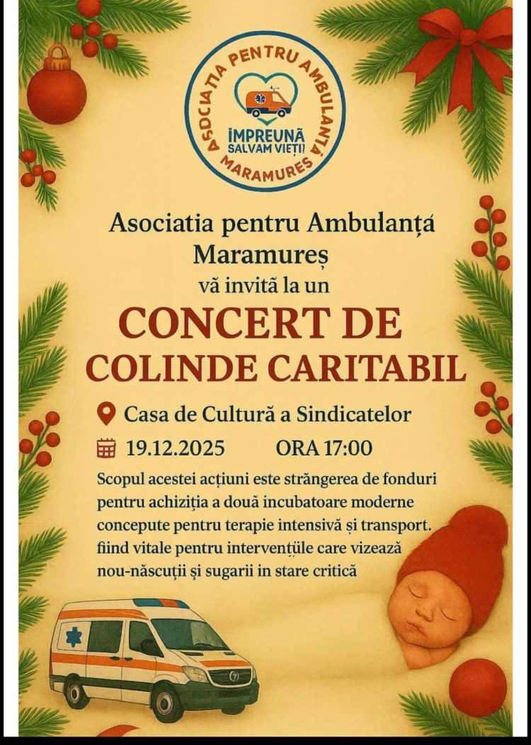 Concert caritabil pentru strângerea de fonduri dedicate echipamentelor medicale neonatale