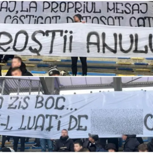 Rivalitatea dintre suporterii Petrolului și Universității Cluj escaladează prin mesaje controversate