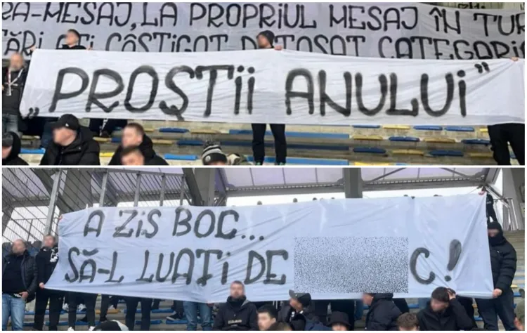 Rivalitatea dintre suporterii Petrolului și Universității Cluj escaladează prin mesaje controversate