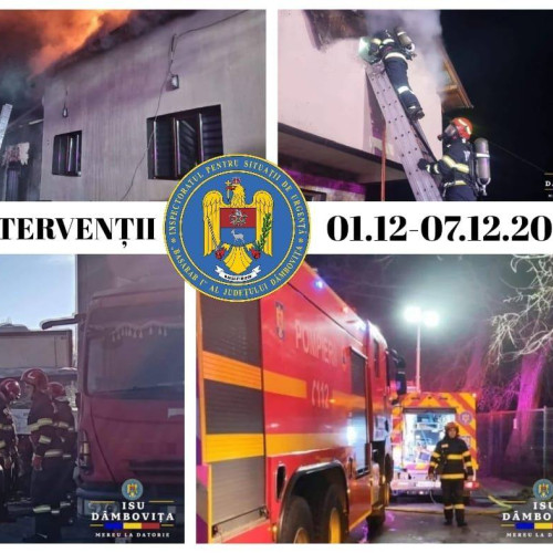 Pompierii din Dâmbovița au intervenit în peste 300 de situații de urgență în timp scurt