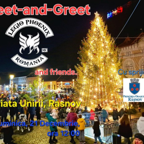 Motociclete împodobite animă centrul stațiunii Râșnov de sărbători