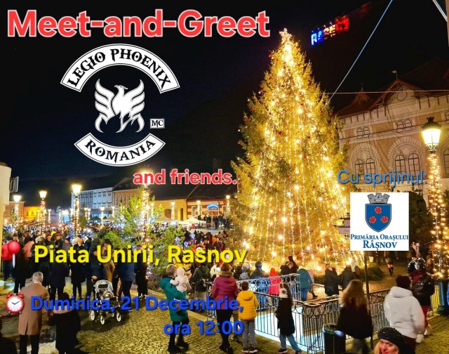 Motociclete împodobite animă centrul stațiunii Râșnov de sărbători