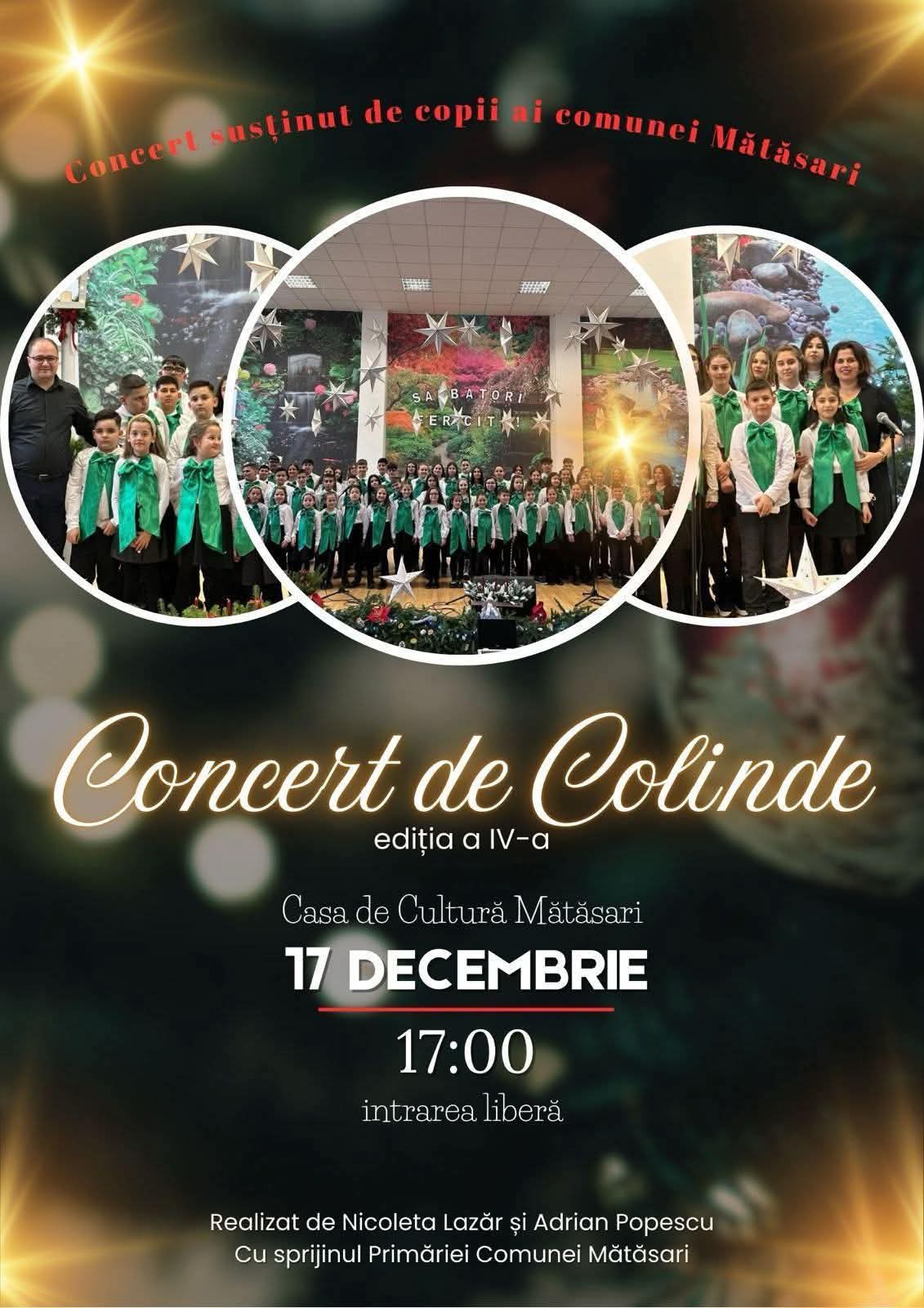 Copiii din Mătăsari susțin concertul de colinde la Casa de Cultură