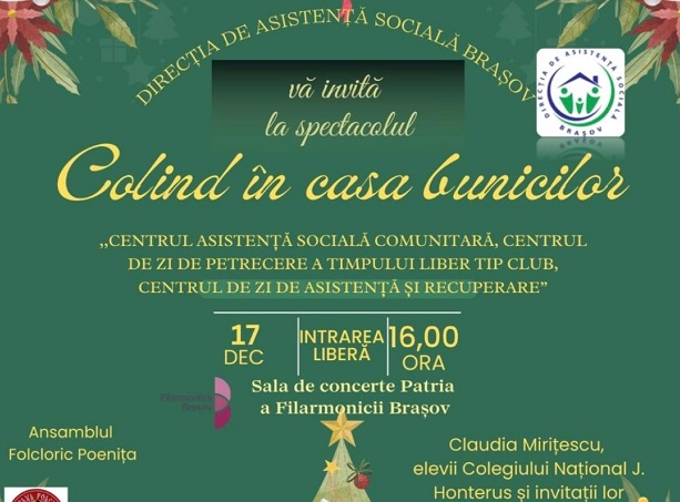 Direcția de Asistență Socială Brașov organizează „Colind în casa bunicilor”, ediția a VII-a