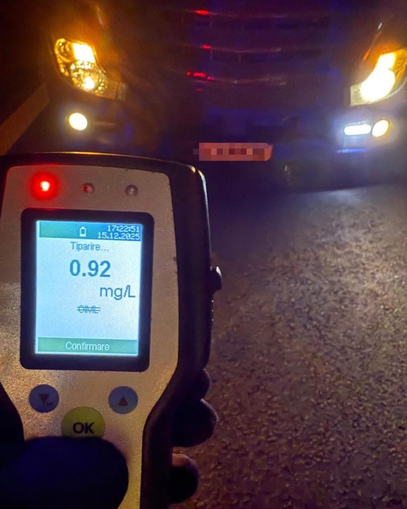 Polițiștii din Vâlcea opresc un șofer de TIR sub influența alcoolului pe DN 7