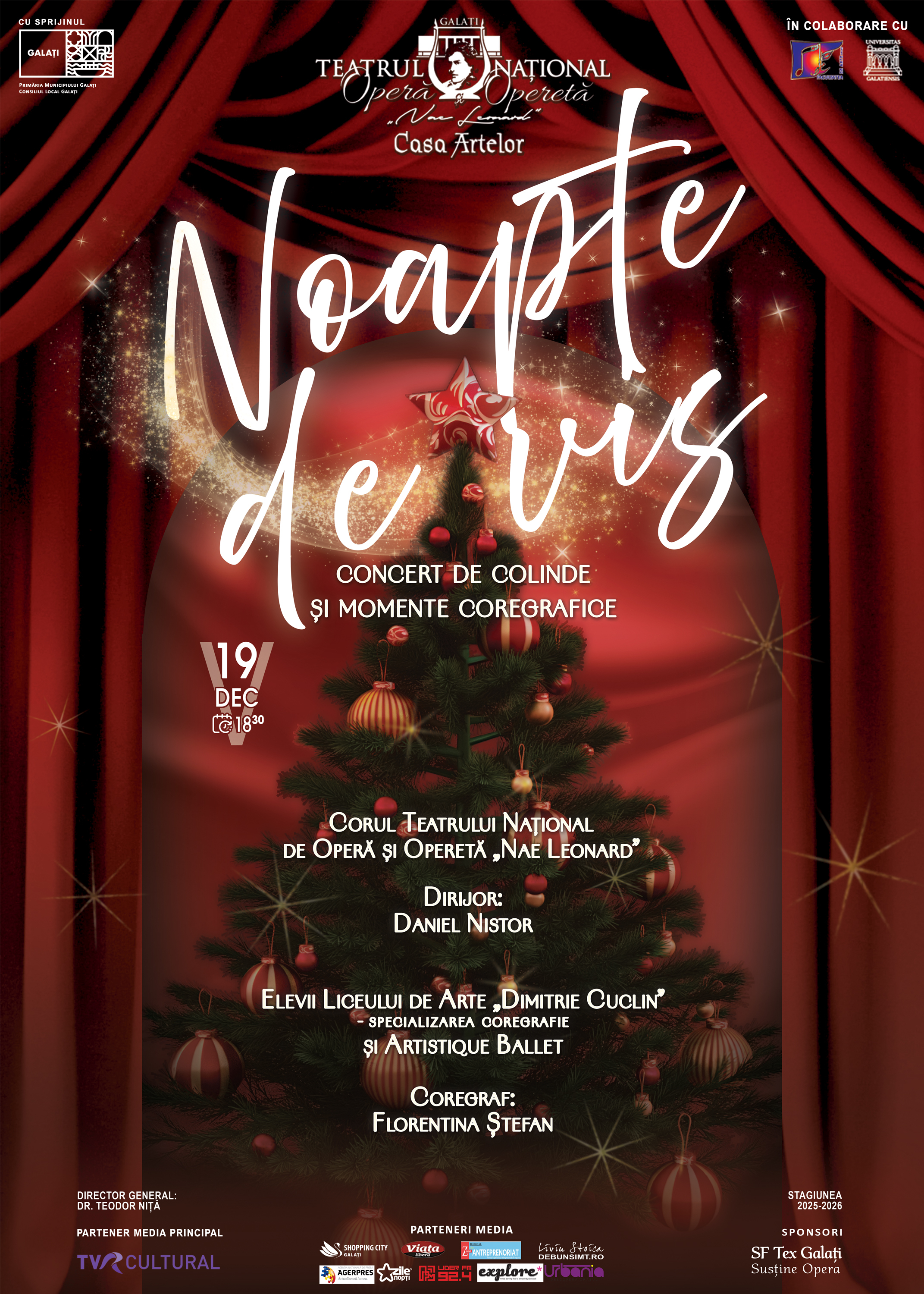 Teatrul Național de Operă și Operetă „Nae Leonard” organizează evenimente speciale de Crăciun la Galați