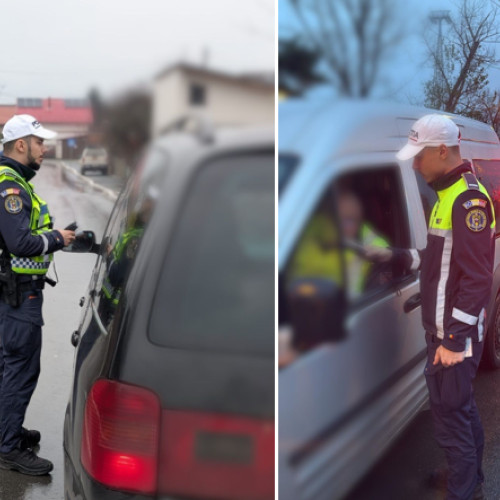 Poliția oprește 24 de vehicule și aplică sancțiuni pentru defecțiuni și lipsa centurii