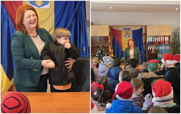 Copiii din Apahida deschid sezonul sărbătorilor cu colinde în primărie