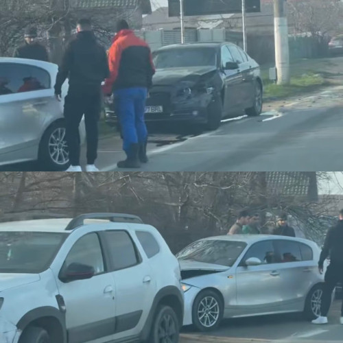 Două mașini avariate după un accident rutier pe raza localității Bârsești