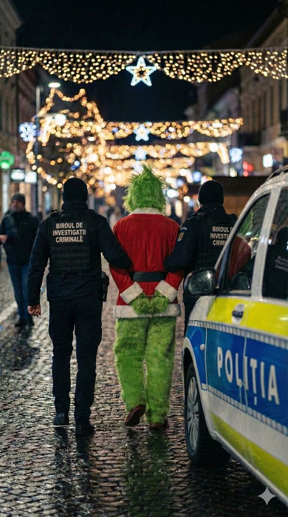 Poliția din Bistrița-Năsăud reține tânărul care a distrus decorațiuni festive înainte de Crăciun