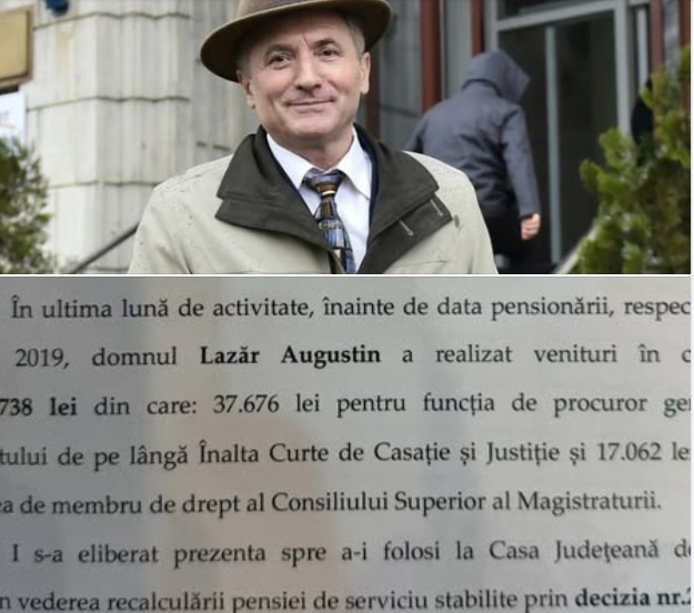 Augustin Lazăr contestă includerea indemnizației de membru CSM în calculul pensiei de serviciu
