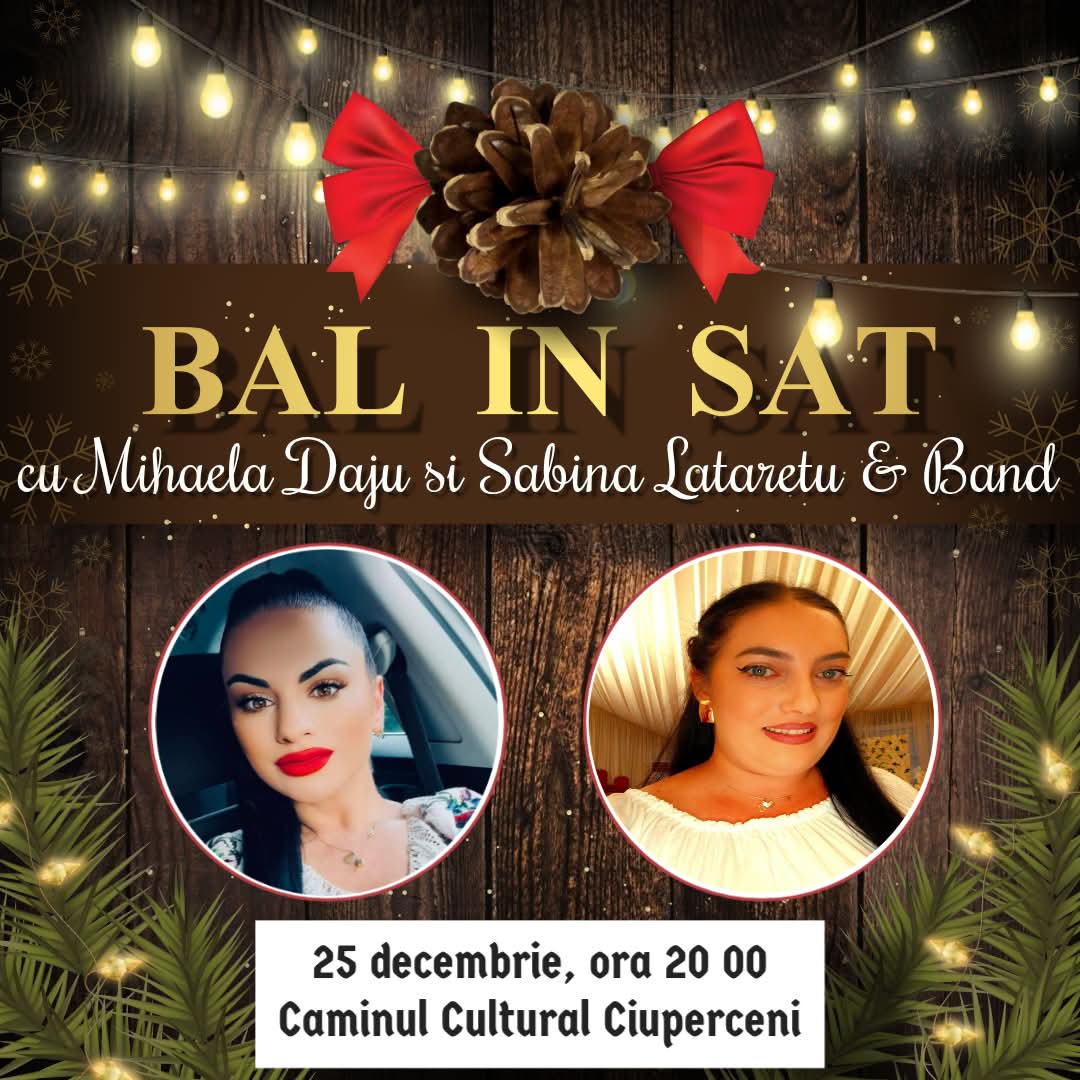 Primăria Comunei Ciuperceni organizează „Bal în sat” de Crăciun pentru locuitori