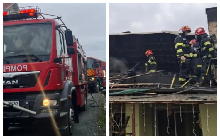 Pompierii au stins rapid incendiul care a cuprins acoperișul unei case în Dăbâca