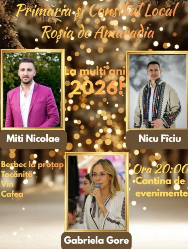 Roșia de Amaradia sărbătorește Anul Nou cu foc de tabără și muzică populară