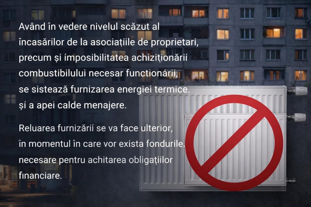 Locuitorii din Motru rămân fără căldură și apă caldă înainte de Crăciun
